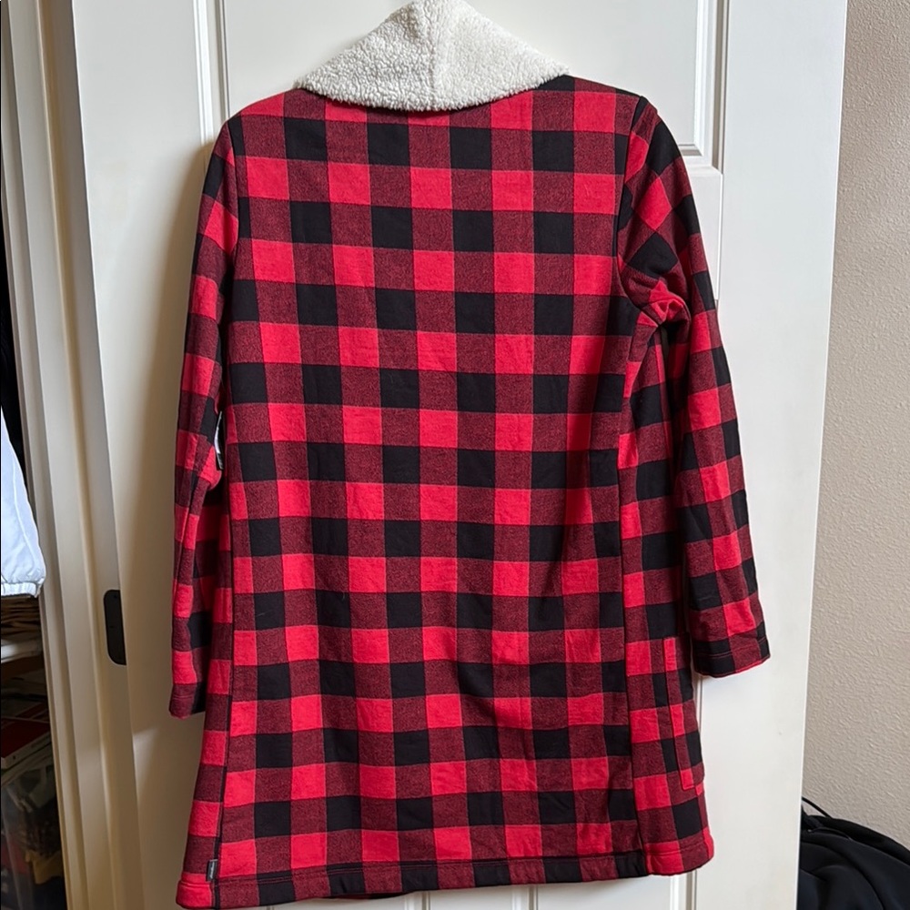 Eddie Bauer Red and Black Checkered Teddy Jacket - Picture 3 of 4